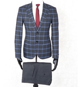 JAN CARLUCCİ Erkek Slim Fit Sivri Yaka Antrasit  Drop 6 Takım Elbise