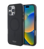 TUMI iPhone 16 Pro Kılıf TUMI Orjinal Lisanslı M-safe Şarj Özellikli Airbagli Buzlu Transparan Kapak (Siyah)