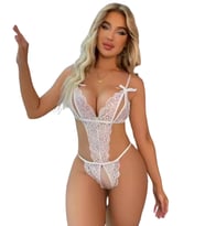 Mulvxbrf Brf02 Büyük Beden  Beyaz Dantelli Babydoll (Mulvix)