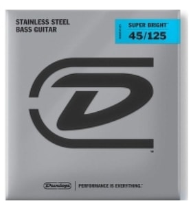 Jim Dunlop DBSBS45125 Super Bright Stainless Steel 5 Telli Bas Gitar Teli (45-125)