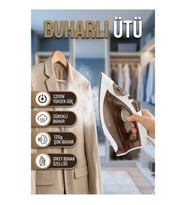 Kahverengi Buharlı Ütü 2200W Seramik Tabanlı 120 g Şok Buhar Self Clean