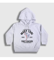 Presmono Unisex Çocuk Beyaz Fight Culture Mma Ufc Muay Thai Kapüşonlu Sweatshirt 452309tt (Beyaz)