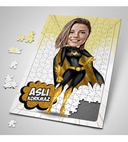 Kişiye Özel Hediye Süper Kız Karikatürlü Puzzle