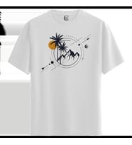 Geometric Tropical - %100 Pamuklu Kadın Beyaz Tişört - Premium Quality (Siyah - Beyaz)