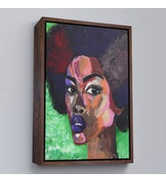 Çerçeveli Afrikalı Kadın Portresi Pop Art Duvar Tablosu (Beyaz)