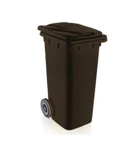 Omnipazar SY-6505 Tekerlekli Kapaklı Plastik Çöp Konteyneri 120 lt (Siyah)