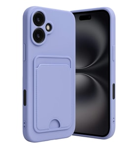 iPhone 16 Kılıf Kelvin Kartvizitli Silikon - Lila