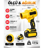 Turbo Hava Üfleme Makinesi 32000 RPM 21V 1200mAh Akülü Kurutucu Güçlü Hava Üfleyici