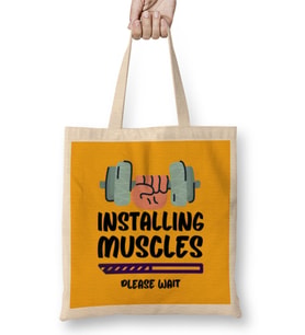 Gym Workout Fitness Lover Motivation Gift Quotes For MEN Women Bez Çanta Uzun Saplı