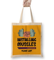Gym Workout Fitness Lover Motivation Gift Quotes For MEN Women Bez Çanta Uzun Saplı
