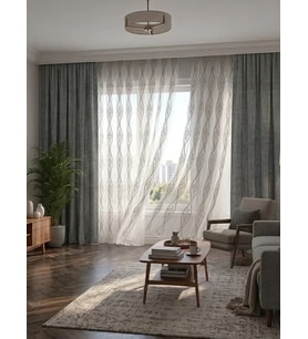 NİVEMESHOME BADE 7150 BAMBU GRİ 1/2,5 PİLELİ TÜL PERDE APM