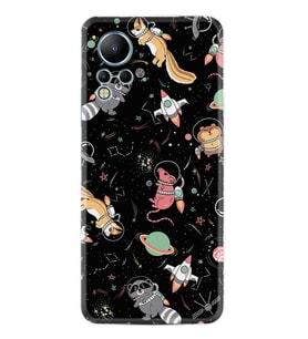 Infınix Note 12 Kılıf Silikon Desen Özel Seri Planet Animals 1771