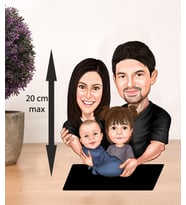 KİŞİYE ÖZEL AİLE KARİKATÜR BİBLO