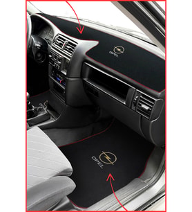Opel Vectra A Kasa Uyumlu Nakışlı Oto Halı Paspas & Torpido Kaplama Koruma Halısı – 5 Parça Set