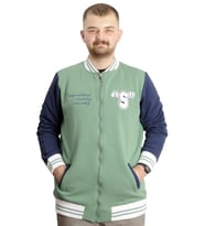 Mode XL Büyük Beden Erkek Kolej Mont Baskılı Ceket 23631 Çağla