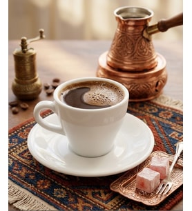 Porland Porselen Bella Tabaklı Espresso , Türk Kahve Fincanı Seti 70 cc 6'Lı Set