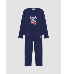LCW Young Lacivert Stitch Baskılı Kadın Pijama Takımı