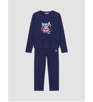 LCW Young Lacivert Stitch Baskılı Kadın Pijama Takımı