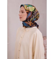 Saf İpek Twill Eşarp 4225D01 (Kahverengi)