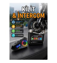 Bluetooth 5.4 İntercom Hoparlör ve 110dB Alarmlı Disk Kilidi Seti