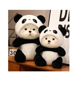 70 Cm Kapşonlu Uykumcuk Peluş Ayıcık Panda (Siyah)