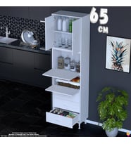 Eliusta Ekin 65 cm Bakliyat Dolabı Kahve Köşesi 3 Çekmeceli Çok Amaçlı Mutfak Kiler Banyo Dolabı