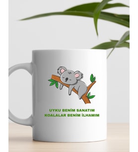 Koala Uyku Sanatı Baskılı Kupa Bardak