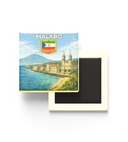 Retro Ekvator Ginesi Malabo Şehri Temalı Vintage Buzdolap Magneti – 9x9 cm