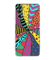 PrintiFy Samsung Galaxy S20 ile Uyumlu 1mm Slim Fit Retro Colors 4 Baskılı Şeffaf  Kılıf