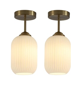 MYLİGHTS İKİ ADET FİYATIDIR RUSTİK VİNTAGE OPAL CAMLI TAVAN PLOFONYER AVİZE 14 cm cap