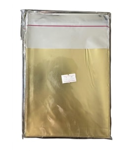 Omeyva Metalize Yapışkanlı Altın Renk Gold Hediye Paketi Poşet - 12x17 Cm. - 100 Adet