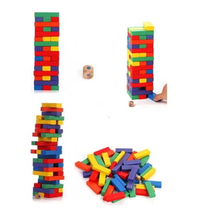 Playwood Renkli Ahşap Denge Oyunu 54 Parça