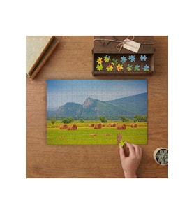 Saman Balyaları - Dağlar - Manzara Tasarımı 240 parça Ahşap Puzzle Ahşap Kutuda MP06020