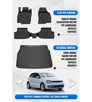 Sahler Vw Polo 2017-2025 Uyumlu 4.5D Premium Havuzlu Oto Paspas ve Liner Marka 3D ALT Bagaj Havuzu