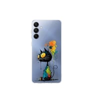 Samsung Galaxy A16 ile Uyumlu Splash Kedi Tasarımlı Şeffaf Silikon Kılıf