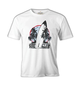 Surf Club - Board Beyaz Erkek Tshirt