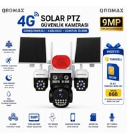 9MP Çift Panelli 3 Lensli 4G SIM Kartlı Solar PTZ Güvenlik Kamerası + 12 Ay Turkcell Hat Hediye 4G_QR_S3