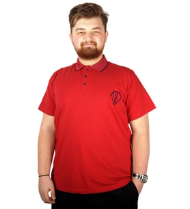 Mode XL Büyük Beden T-shirt Polo Cep Sup MD Basic 21555 Bordo