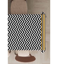 Siyah Zigzag Desenli Dokuma Leke Tutmaz Masa Örtüsü MSO433