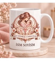 Kadın Hastalıkları ve Doğum Uzmanı Kupa Bardak Anne Bebek Desenli