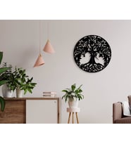 BK Home Dekoratif 45cm Ahşap Duvar Saati-53 (Beyaz)
