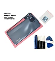 Oppo Reno 4 Lite kasa Arka Pil Kapağı FULL TAMİR SETİ SİYAH