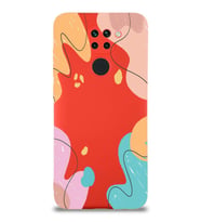 PrintiFy Xiaomi Redmi Note 9 Uyumlu Lansman Kılıf Karışık Renkler Tasarımlı İçi Kadife Kapak (Kırmızı)