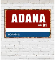 Dekoratif Şehir Plaka Retro Tablo MDF Ahşap Tablo - 01