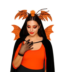 Halloween Taç Turuncu Yarasa Kanatlı örümcekli