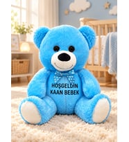 HOŞGELDİN BEBEK İSİM BASKILI ÖZEL PELUŞ 30 CM
