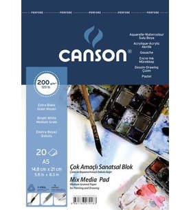 Canson Finface Çok Amaçlı Sanatsal Blok 200 gr. Spiralli A5 20 Sayfa 
