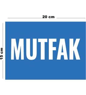 Metal Mutfak 15 cm x 20 cm Uyarı Levhası Yönlendirme Tabelası