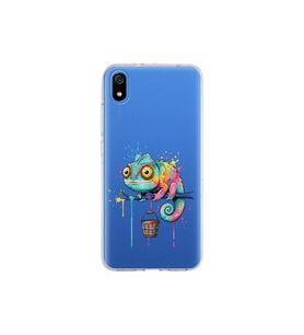 Redmi 7A ile Uyumlu Splash Bukalemun Tasarımlı Şeffaf Silikon Kılıf