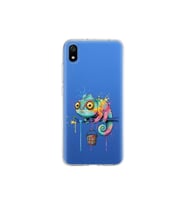 Redmi 7A ile Uyumlu Splash Bukalemun Tasarımlı Şeffaf Silikon Kılıf